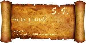Sulik Ildikó névjegykártya